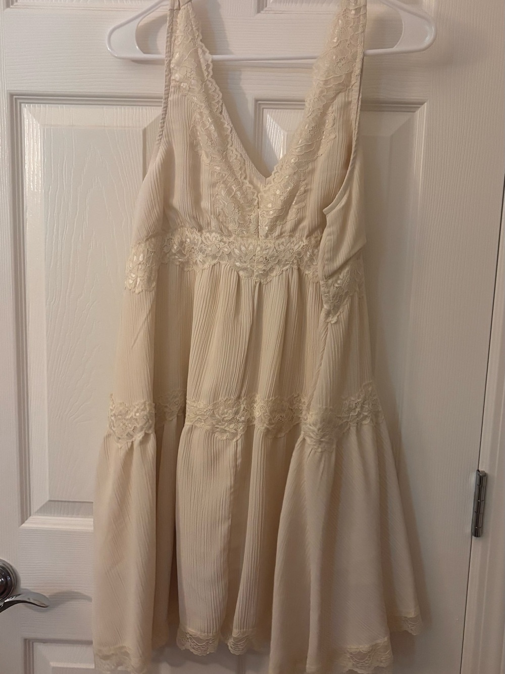 Women's Ivory Lace Tiered Sundress